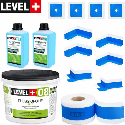 Produktbild von Dichtset Badabdichtung Dichtband Flüssigfolie 12 kg für Bad ca 10 m² TOP SET321