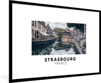 Produktbild von MuchoWow® Gerahmtes Poster Frankreich - Architektur - Wasser 90x60 cm - Poster mit Schwarzem Bilderrahmen Wandposter Rahmen Foto Bilder - Wanddekoration - Fotos