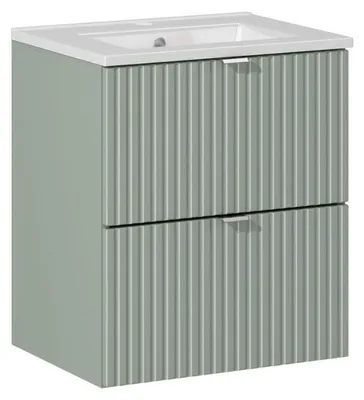 Image de Meuble vasque à encastrer 50 cm - A tiroirs - Vert Roseau