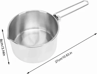 Produktbild von Camping-Topf, tragbarer Wasserkocher aus Edelstahl 304 mit klappbarem Griff für Picknick, Wandern, 1 l