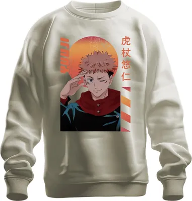 Obrázek produktu pro Jujutsu Kaisen Itadori Yuji mrkající anime dárek retro uni mikina, příroda, S