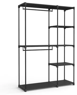 Productafbeelding van Vrijstaande garderobekast met planken en kapstok, afmetingen 43 x 124 x 182 cm