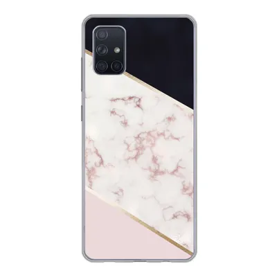 Produktbild von MuchoWow® Handyhülle Schutzhülle Hülle für Samsung Galaxy A71 Marmor - Roségold - Luxus Silikon Softcase Handy Hülle - Kartenbesitzer