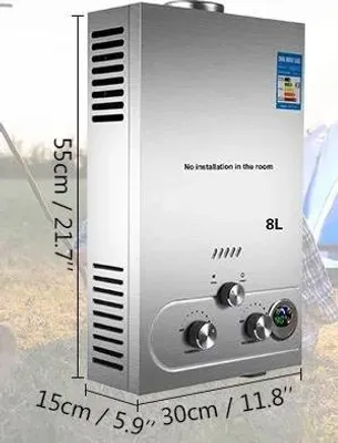 Obrázek produktu pro Ohřívač vody, průtokový ohřívač vody, nerezová ocel, 8 L 16KW