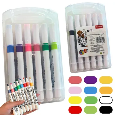 Produktbild von Acrylmarker, 12 Stück, farbig, für Glas und Kunststoff