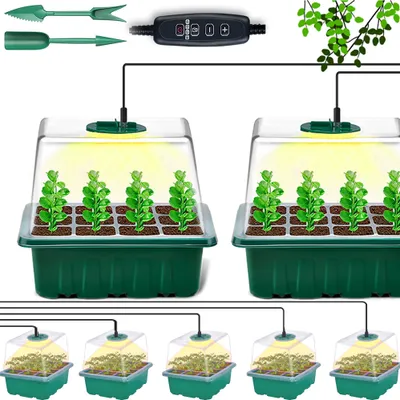 Produktbild von Vnitřní skleník Grow Box s plným spektrem slunečního světla Rostlinná lampa, 5 kusů Mini skleník se světlem, malý pěstební box Kultivační zásobník Kultivační sada