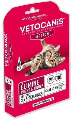 Produktbild von VETOCANIS Spot-on-Pipetten. Gegen Flöhe und Zecken – Für Katzen