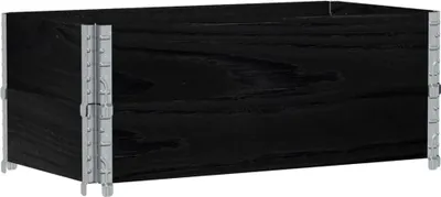 Produktbild von vidaXL Paletten-Aufsatzrahmen 2 Stk. Schwarz 100x50 cm Massivholz