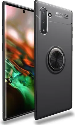 Produktbild von NALIA Ring Handy Handyhülle für Note10, Schutz Case Cover magnetische KFZ-Halterung Schwarz