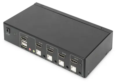 Immagine prodotto di DIGITUS DS-12880 Switch KVM DIGITUS, 4 porte, display singolo, 4K, HDMI