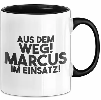 Produktbild von Marcus Tasse Aus Dem Weg! Marcus Im Einsatz! Geschenk (Schwarz)