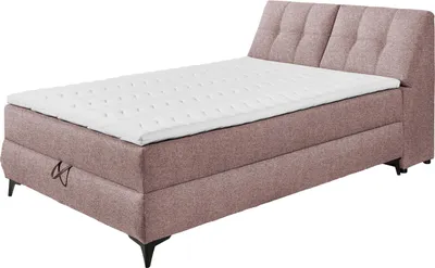 Produktbild von Boxbett >ATLANTIS 6< 140x200 cm Liegefläche, Bezug in flamingo - 145x102x240cm (BxHxT)