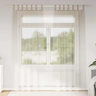 Obrázok produktu pre Voile záclona 2 pcs Piesková 260 x 140 cm Polyester