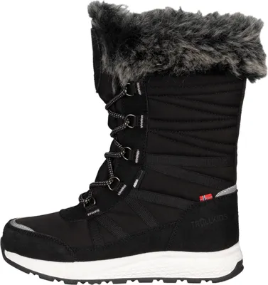Produktbild von Trollkids wasserdichte Mädchen-Winterstiefel mit individuell anpassbarer Schnürung und warmem Fleecefutter HEMSEDAL, Schwarz, Größe 37