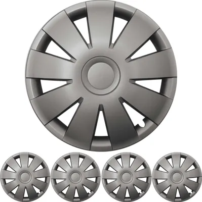 Immagine prodotto di 4x coprimozzo PREMIUM DESIGN copriruota 15 POLLICI "Nefryt" in grigio antracite