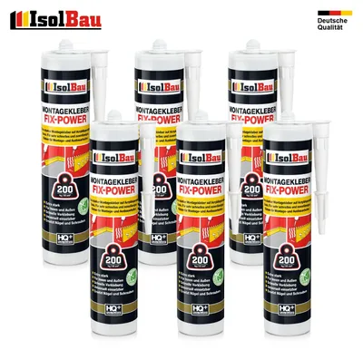Produktbild von Isolbau Montagekleber FIX-POWER Baukleber 6 x 300ml Styroporkleber weiß 200kg / 10cm