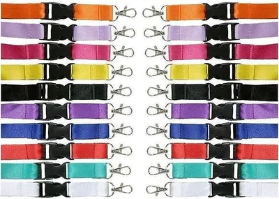 Produktbild von SCHWARZ Schlüsselband Umhängeband Lanyard 20mm Karabinerhaken unbedruckt