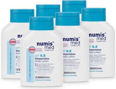 Produktbild von numis med Bodylotion ph 5.5 - Hautberuhigende Körperlotion für sehr empfindliche & sensible Haut - Lotion 6x 200 ml