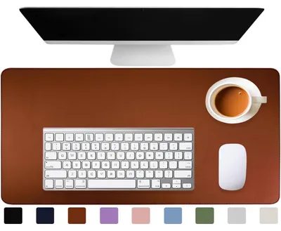 Obrázek produktu pro Podložka na psací stůl, rozměry 80 x 40 cm, hnědá, s vzhledem kůže