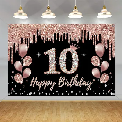 10. Geburtstagsbanner Roségold 150x90 cm