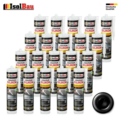 Isolbau Aquarium Silikon 20 x 300 ml Schwarz Spezial-Silikon Glaskonstruktion