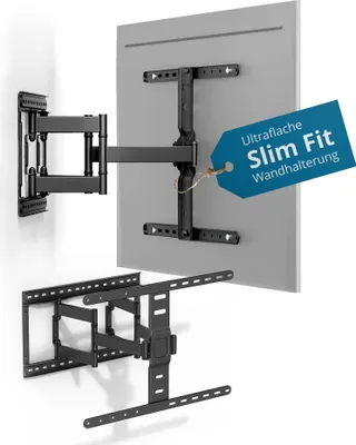 Immagine prodotto di Xantron Slim Fit Supporto da parete per TV orientabile con accessori - distanza dalla parete di soli 27 mm - 43-90 pollici e VESA fino a 600×400 - Supporto TV ultra sottile fino a 75 kg - SLIMLINE-466US