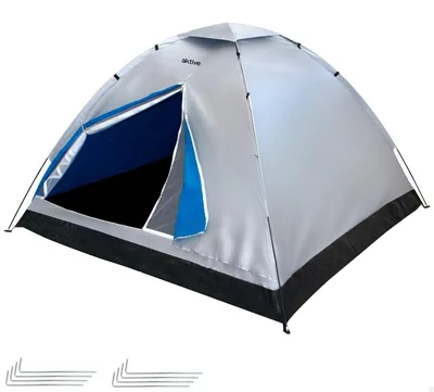 Produktbild von Campingzelt Zelt Kuppelzelt - Für 4 Personen - Grau - 205 x 205 x 130 cm - Mit Tragetasche