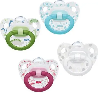 Image de 2 sucettes 0-6 médium en silicone no