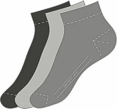 Produktbild von Camano Basic NOS Ca-Soft Quarter 3er Pack Damen, Herren Socken grey