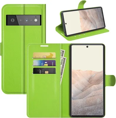 Produktbild von König Design Hülle kompatibel mit Google Pixel 6 Pro Kunstleder Handyhülle - Handy Case Grün