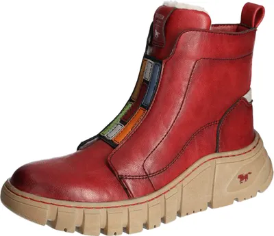 Produktbild von Mustang Damen Stiefelette sportlich Winterboot Warmfutter Plateausohle 1499-606, Größe:39 EU, Farbe:Rot