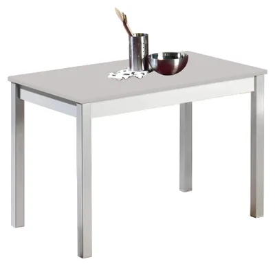Küchentisch 110x70 cm, Metallgestell, grau, Laminaat