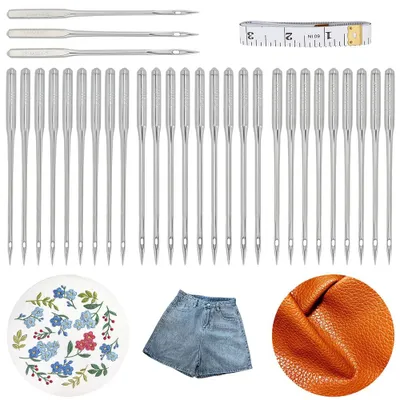 Nähmaschinennadeln HAX1, 90 Stück, 3 Größen, für Leder & Jeans