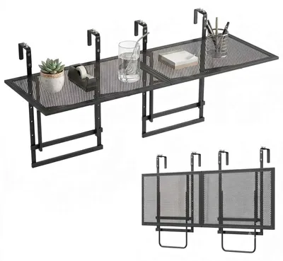 Produktbild von KOMFOTTEU Balkonhängetisch klappbar, 2er Set Hängetisch höhenverstellbar
