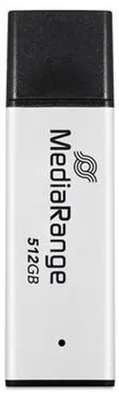 Zdjęcie produktu dla MediaRange MR1904, 512 GB, USB Typu-A, 3.2 Gen 1 (3.1 Gen 1), 250 MB/s, Pokrywka, Czarny, Srebrny