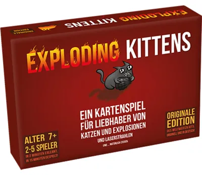 Obrázek produktu pro Asmodee Exploding Kittens, Karetní, Hra štěstí, 7 rok/roky, 15 min, Rodinná hra
