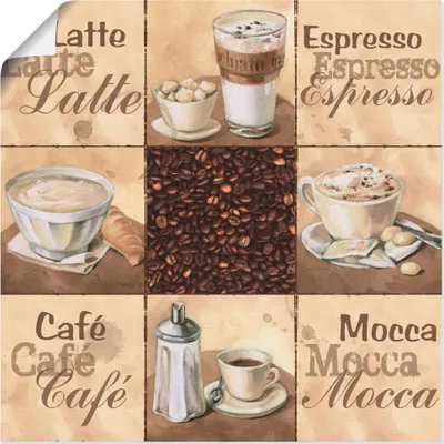 Produktbild von ARTland Poster Kaffee Collage II Größe: 30x30 cm