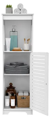 Produktbild von Schmaler Badezimmerschrank & Toilettenschrank 28x25x90 cm - Badhochschrank aus PVC, feuchtigkeitsbeständig