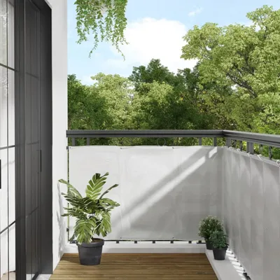 Produktbild von CLORIS Balkon-Sichtschutz Hellgrau 90x500 cm 100 % Polyester Oxford 4000009