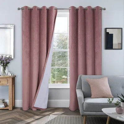 Obrázek produktu pro Azomor Rosa sametové zatemňovací závěsy s tepelnou a zvukovou izolací, 245 x 140 cm