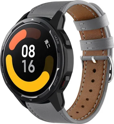 Produktbild von Strap-it Xiaomi Watch S1 Armband Leder (Grau)