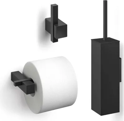 Produktbild von ZACK Carvo Toilettenzubehörset 3-in-1 Quadratisch Schwarz