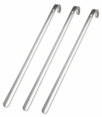 Image de 3 x Bayli 80cm chausse-pied en acier inoxydable | Chausse-pied extra long | Chausse-pied en métal | Modèle solide | Chausse-pied en métal avec trous de suspension