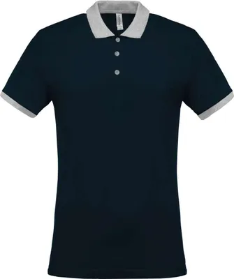 Produktbild von Kariban Herren Polo-Shirt Polohemd Poloshirt Polo Arbeit Shirt, Größe:S, Farbe:Navy/Oxford Grey