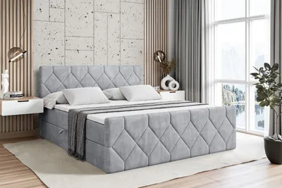 Produktbild von ALTDECOR Boxspringbett mit Fußteil, H3 Matratze und Topper - 120x200 cm - CATOR-Z - Grau Monolith - Polsterbett mit Bettkasten und Lattenrost, Bett mit Stauraum