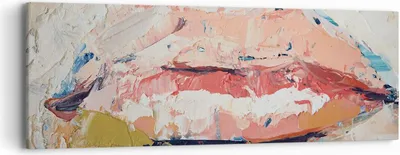 Produktbild von Bild auf Leinwand - Leinwandbild - Einteilig - Mund pastos Stück - 90x30cm - Wand Bild - Wanddeko - Wandbilder - Leinwanddruck - Bilder - Wanddekoration - Leinwand bilder - Wandbild - AB90x30-4422