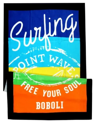 Produktbild von Strandtuch aus 100% Baumwolle mit Surfing Design für Strand & Pool, ca. 77 x 144 cm