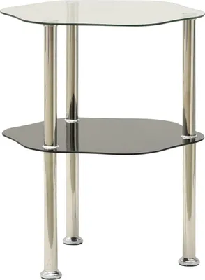 Obrázek produktu pro vidaXL Odkládací stolek se 2 policemi Transparent 38x38x50 cm Tvrzené sklo