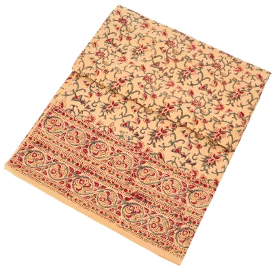 Produktbild von Blockdruck Tagesdecke, Bett & Sofaüberwurf, Handgearbeiteter Wandbehang, Wandtuch - Design 17, Rot, Baumwolle, Größe: Double 225*275 cm