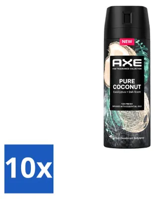 Productafbeelding van 10 x Axe Deodorant Spray Pure Coconut 150 ml - Voordeelverpakking - 10 stuks